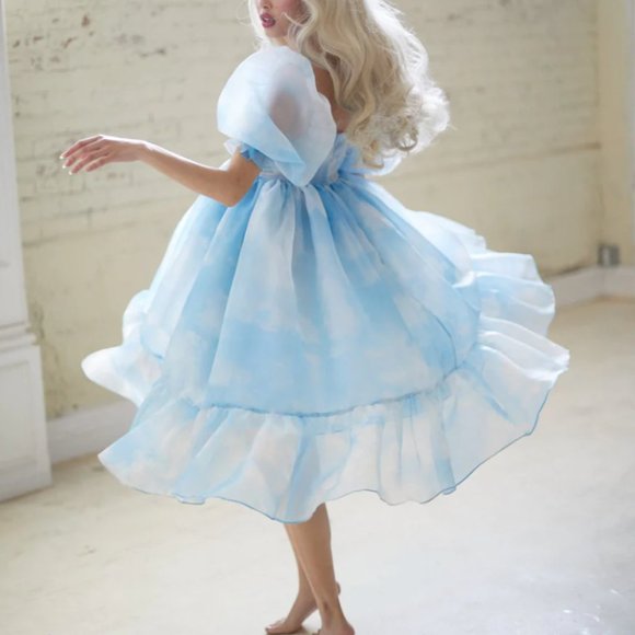 Selkie The Head in the Clouds French Puff Midi Dress - Picture 4 of 9